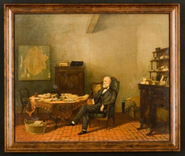 a painting of Robert E. Lee in his office at Washington College
