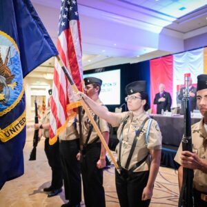 Color Guard presenting flags