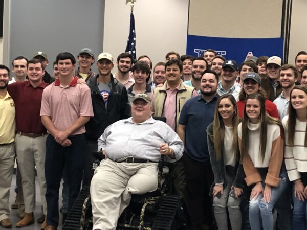 Zeta Chi Chapter with U.S. Marine Veteran Frank Crow