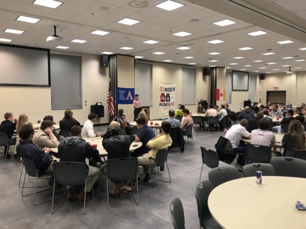 Zeta Chi Chapter with U.S. Marine Veteran Frank Crow