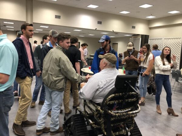 Zeta Chi Chapter with U.S. Marine Veteran Frank Crow