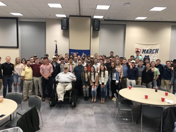 Zeta Chi Chapter with U.S. Marine Veteran Frank Crow