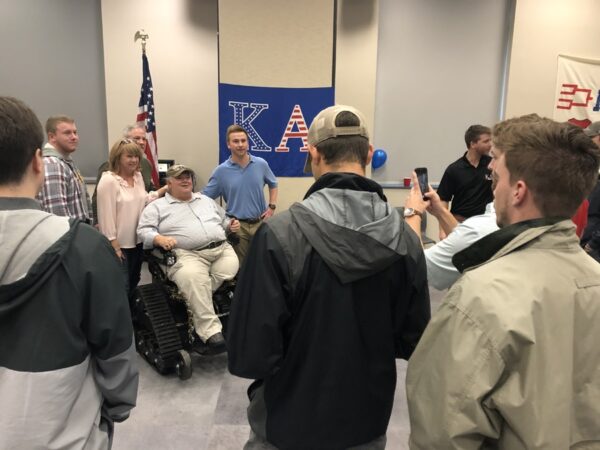 Zeta Chi Chapter with U.S. Marine Veteran Frank Crow