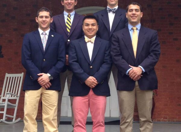 2014 Mason Interns at Mulberry Hill Front Porch Steps