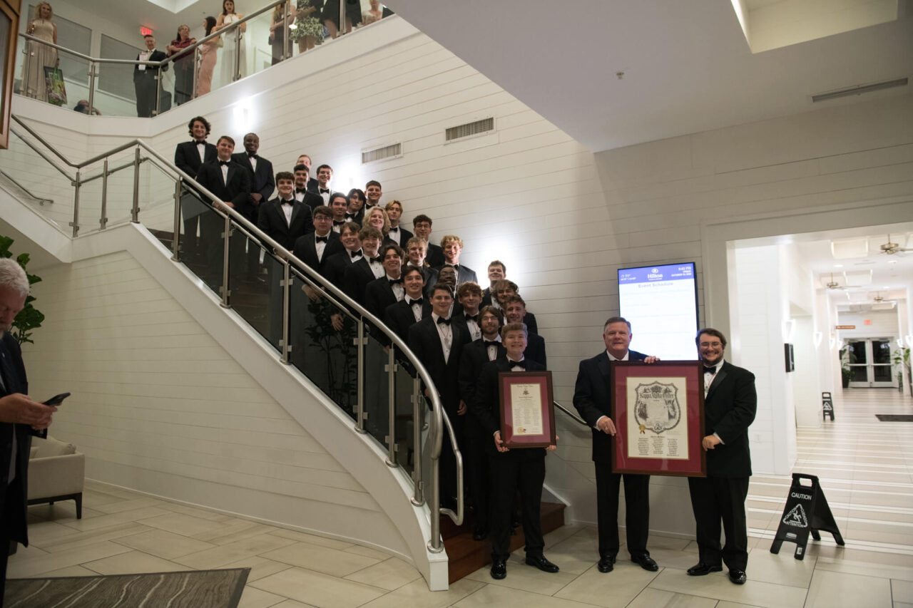 Group photo on stairs