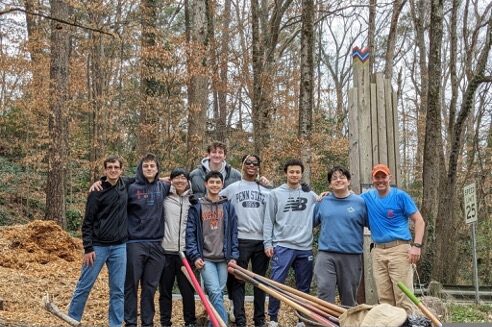 group photo with shovels