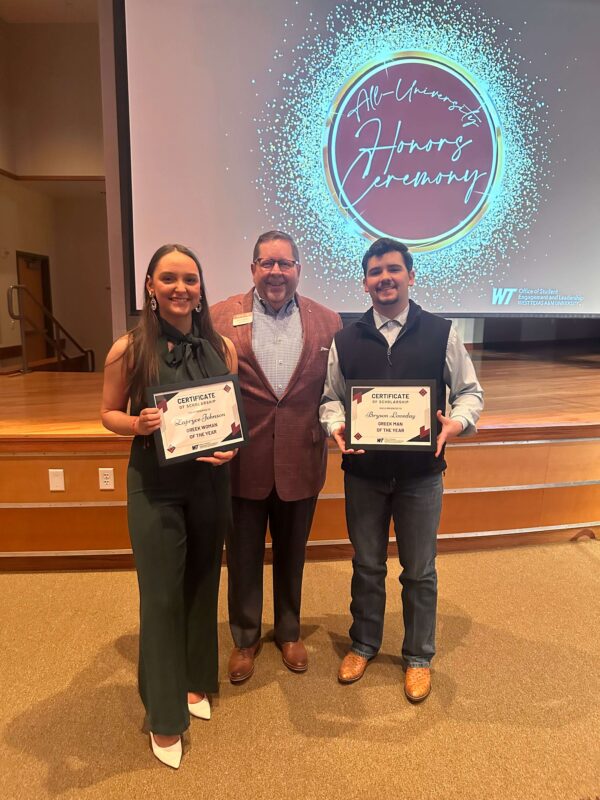 Bryson with girlfriend and Greek Life Officer