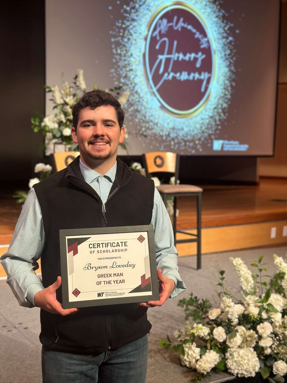 Bryson with Award