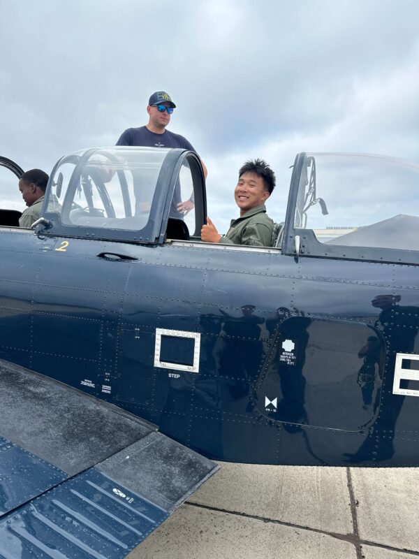 Jared Tam in plane