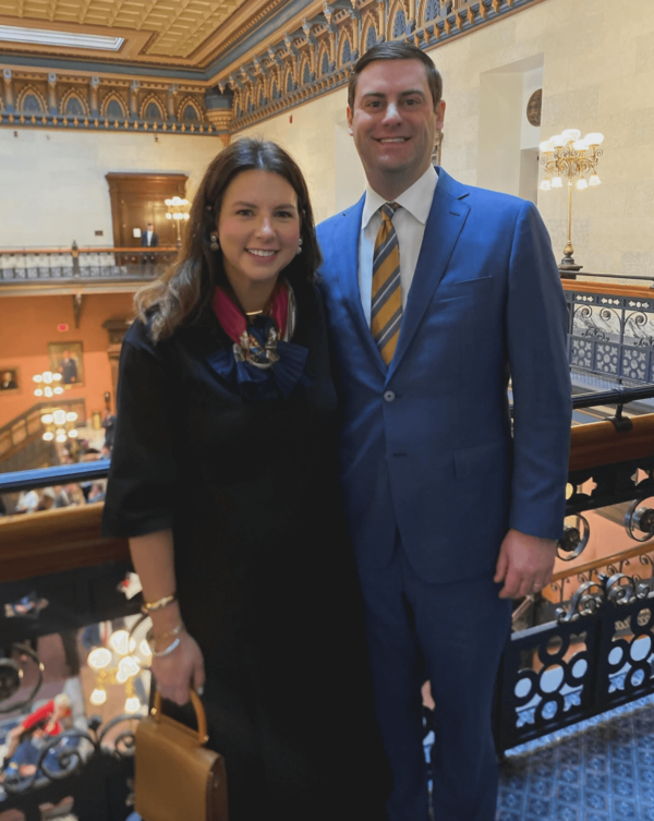 woman in dress and man in suit